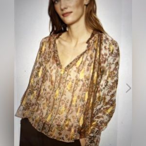NWT!! Anthropologie Love the Label Euphoria Peasant Blouse Size XS
